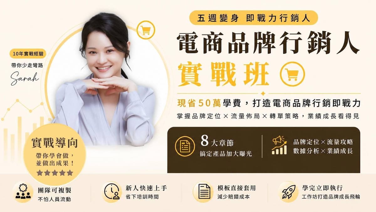 電商品牌行銷人實戰班課程封面